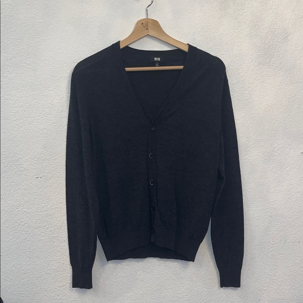 Uniqlo womens Charcoal Cardigan Sweater